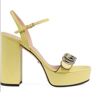 GG Marmont Gucci Platform Slingback Heel Sandals